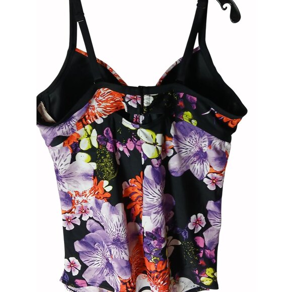 Swim Cacique Womens Tankini Swim Top Floral Multicolor Size 44DDD Padded Cups - Picture 5 of 13